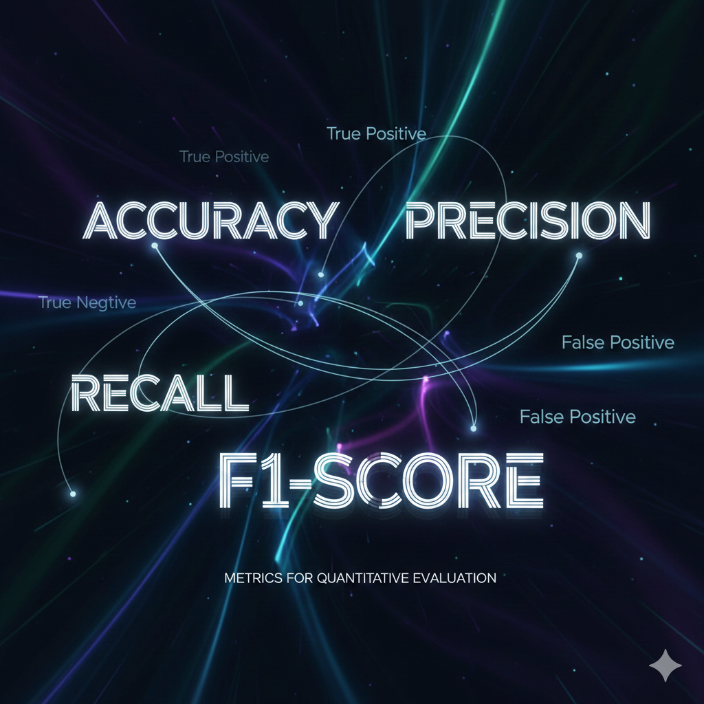 Accuracy, precision, recall, and F1 score