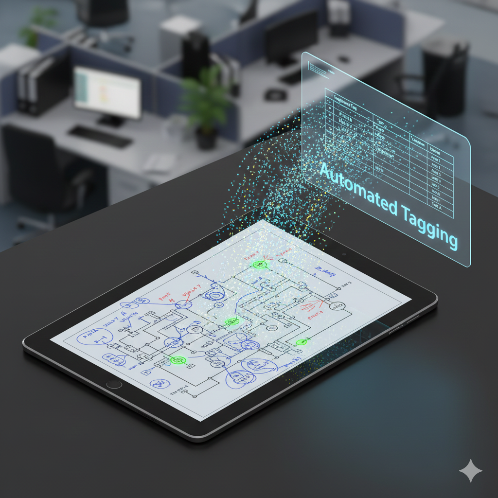 Automated tagging on a P&ID